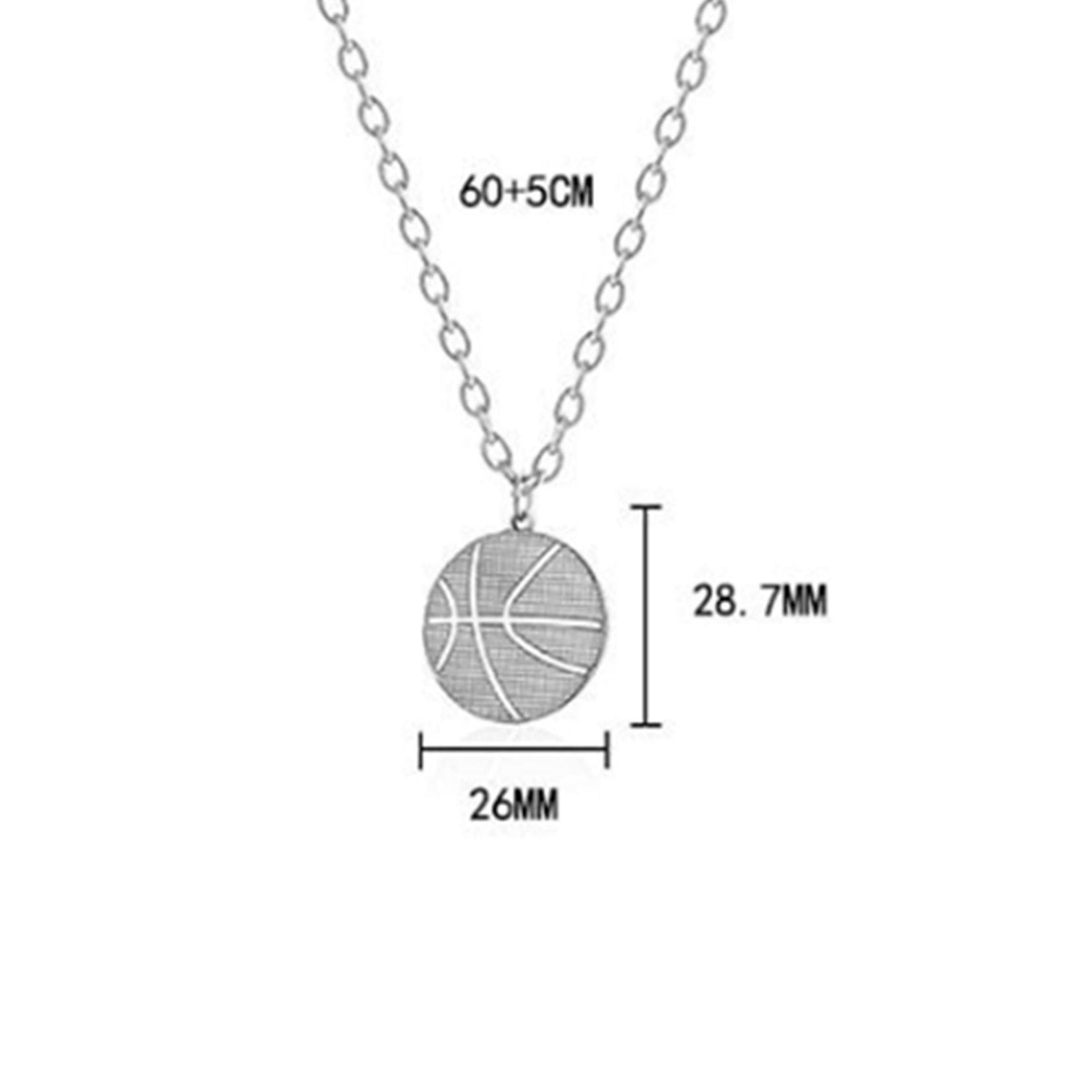 链长60cmx尾链5cmx吊坠宽26mmx吊坠长28.7mm