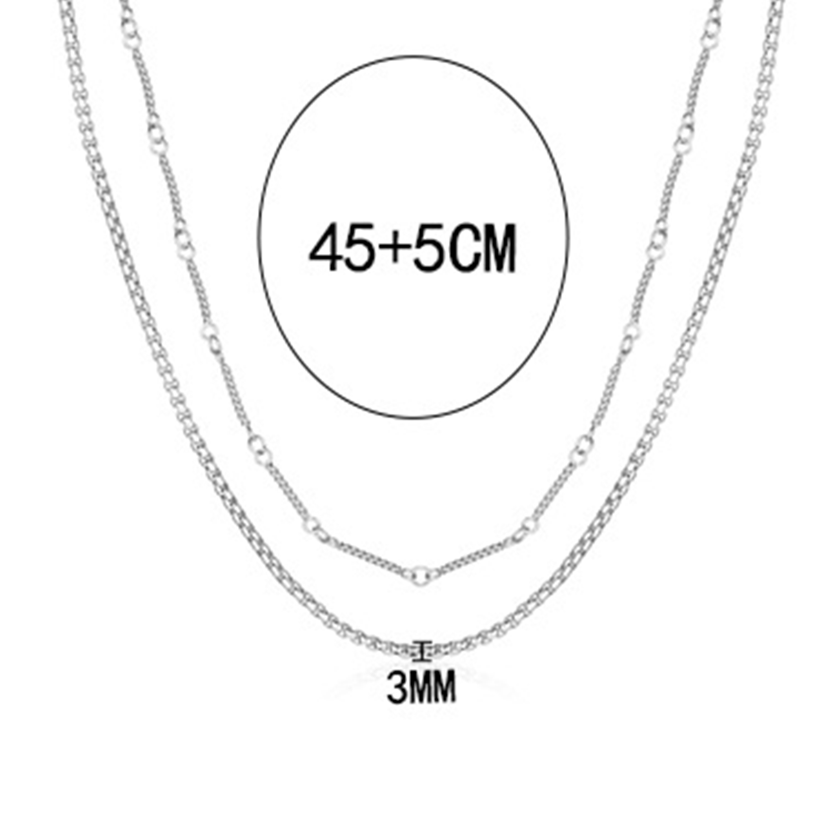链长45cmx链宽0.3cmx尾链5cm