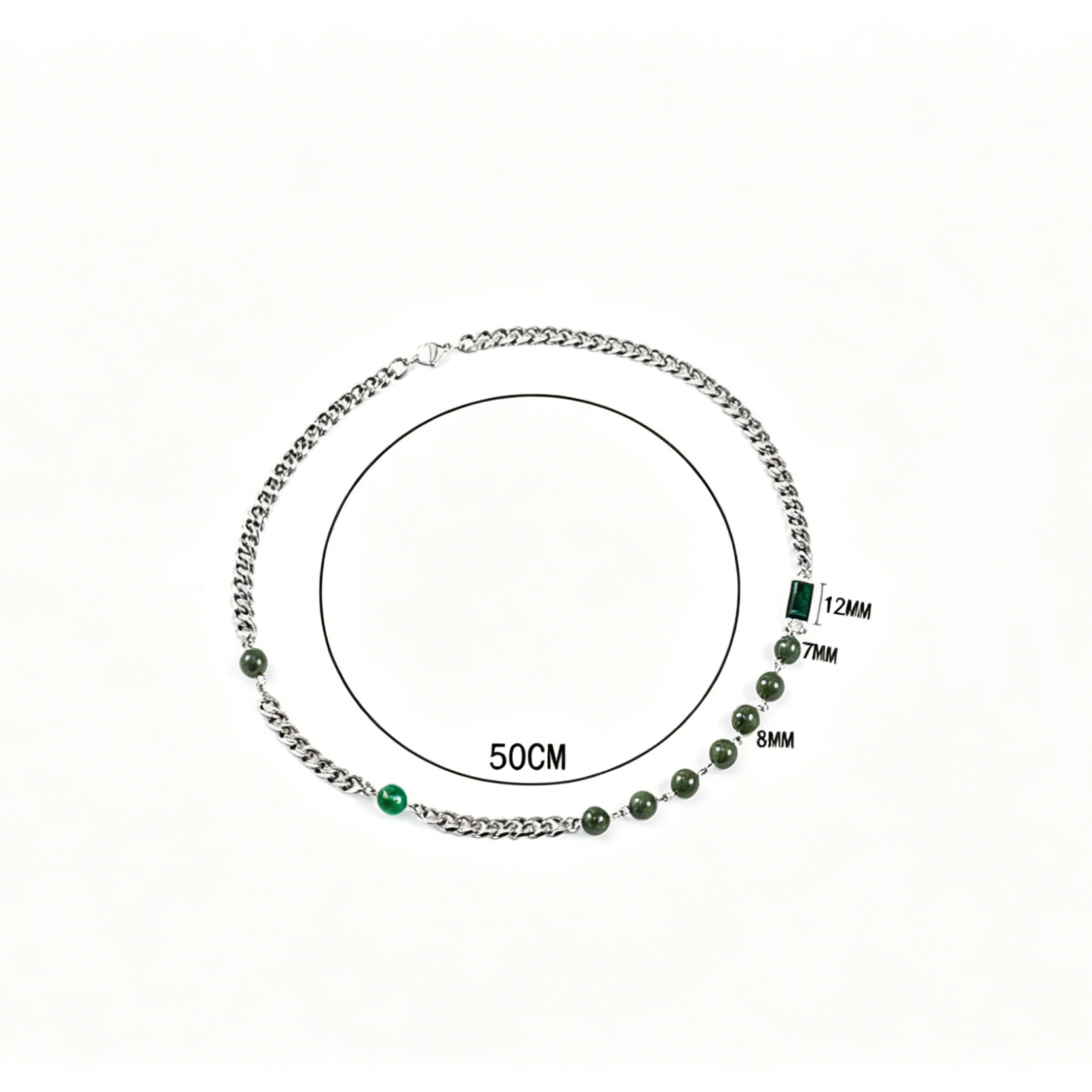 链长50cmcmx方块长12mmx方块宽7mmx珠子直径8mm