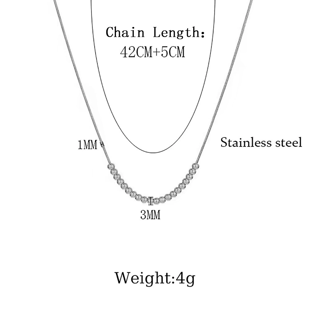 链长42cmx尾链5cmx珠子直径3mm