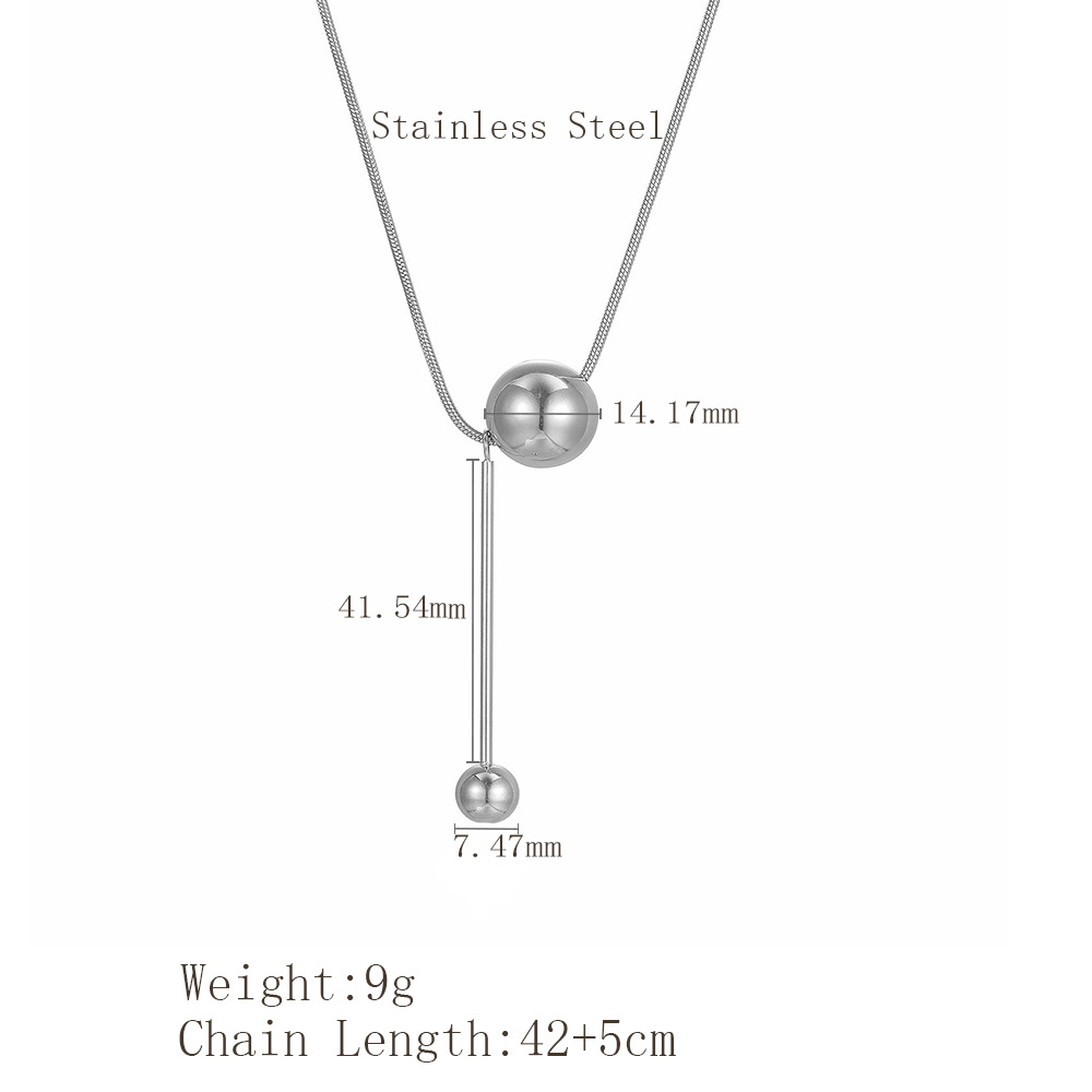 链长42cmx尾链5cmx大球直径14.17mmx小球直径7.47mmx吊坠杆长度41.54mm